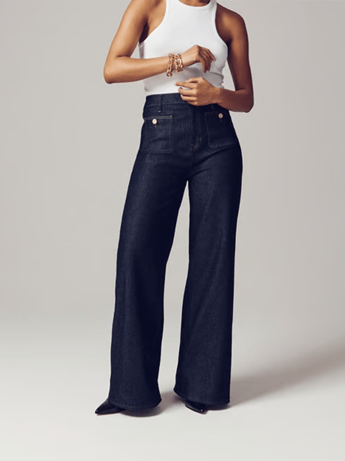 Women's European And American High Waist Straight Wide Leg Jeans