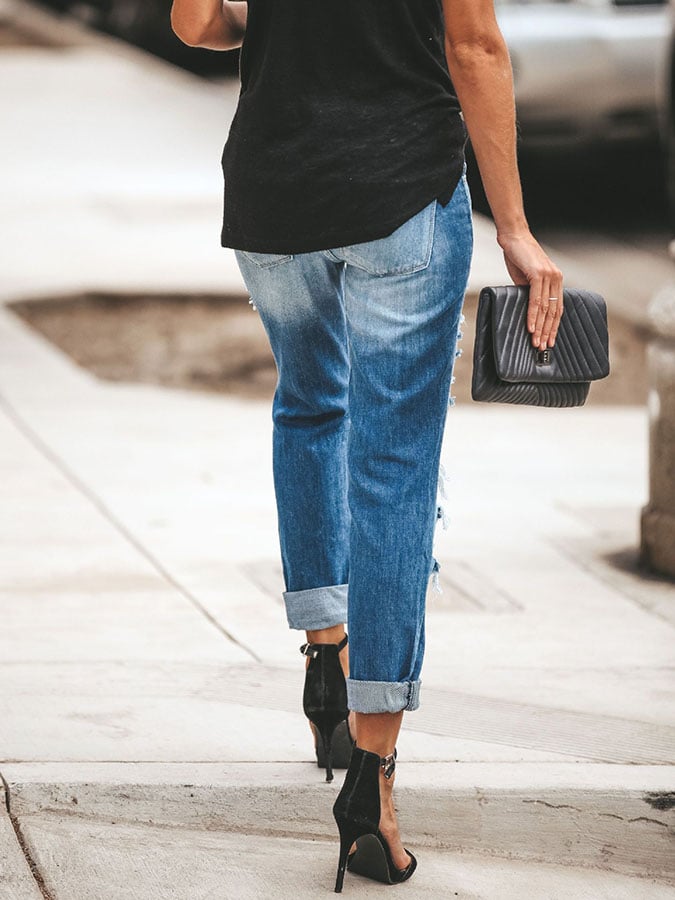 Casual Ripped Wash Fashion Street Jeans