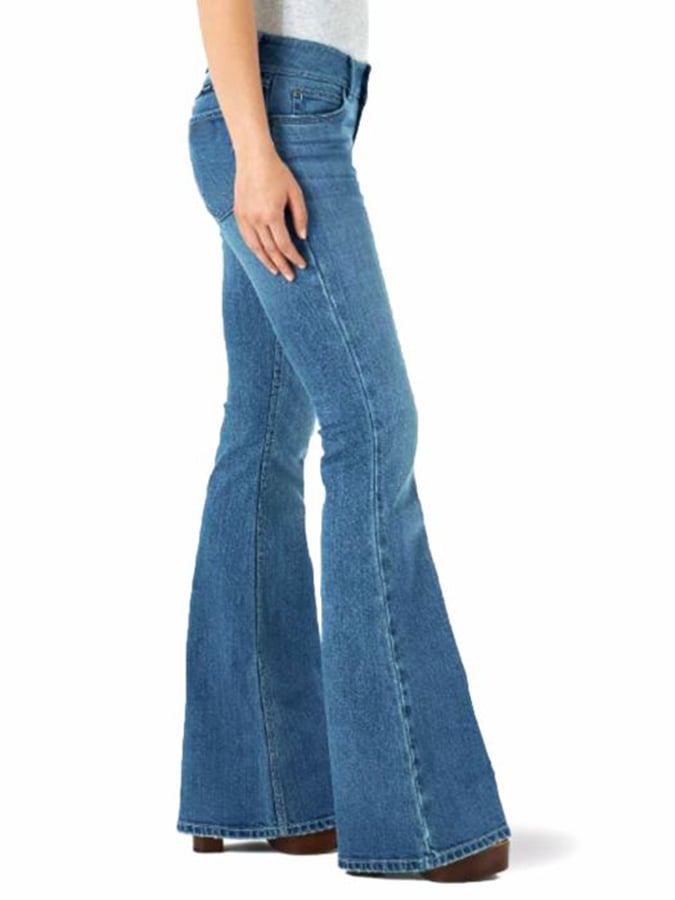 Western Button-Down Flared Denim Jeans
