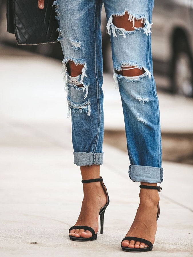Casual Ripped Wash Fashion Street Jeans