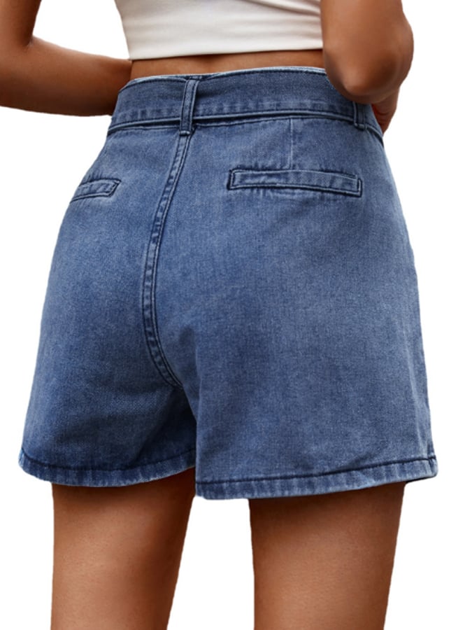 New High -Waist Lace Versatile Denim Shorts Casual Shorts