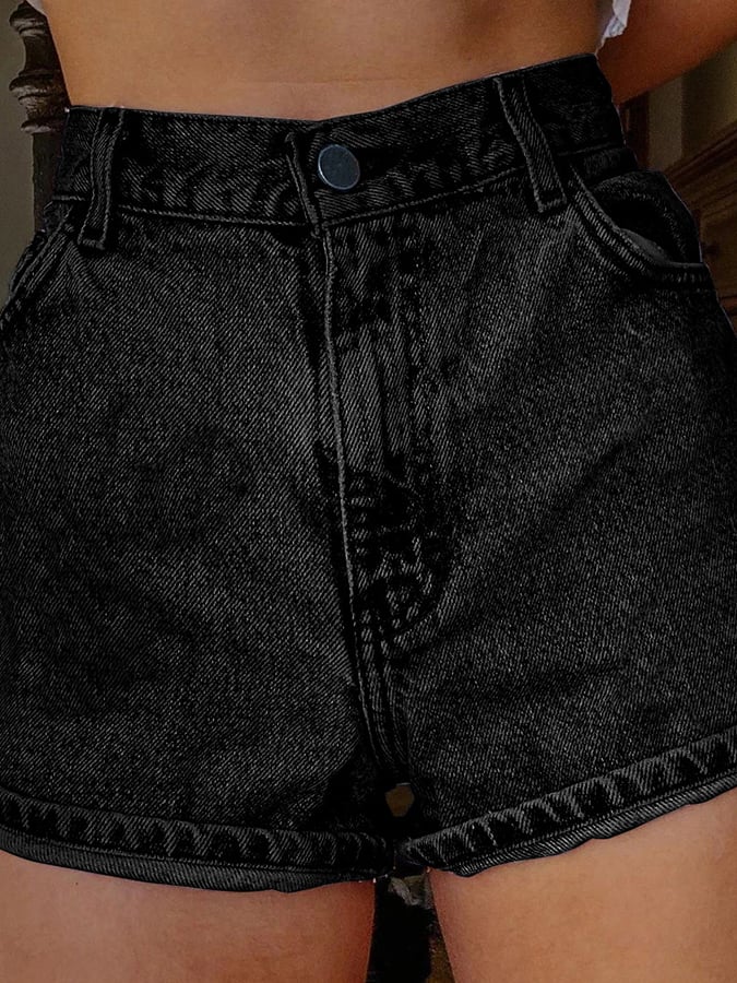 Women's Fashion Printed Hip-Stretching Sexy Denim Shorts