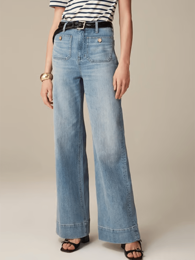 Women's European And American High Waist Straight Wide Leg Jeans