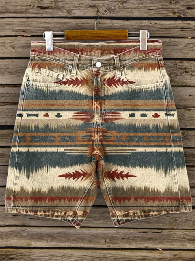 Women's Vintage Western Style Double Pocket Shorts