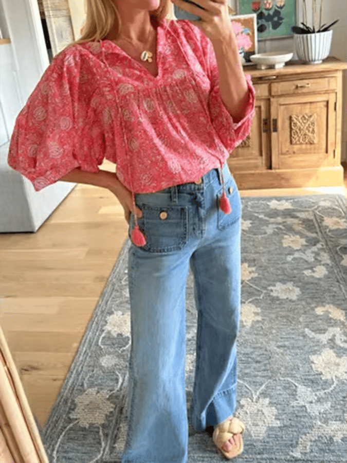 Women's European And American High Waist Straight Wide Leg Jeans
