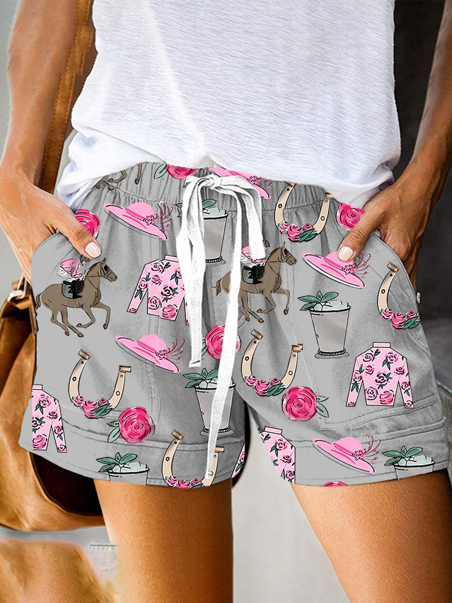 Women's Derby Horse Printed Shorts