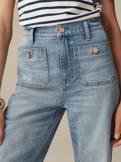 Women's European And American High Waist Straight Wide Leg Jeans