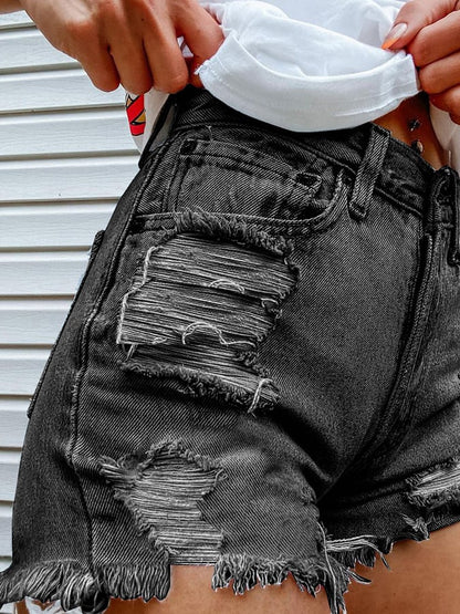 Women's Fashion Printed Hip-Stretching Sexy Denim Shorts