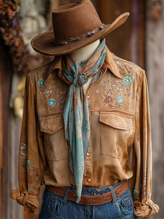 Women's Vintage Western Horse Design Shirt