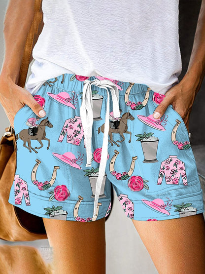 Women's Derby Horse Printed Shorts