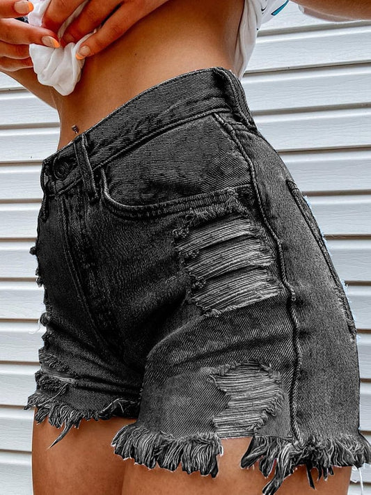 Women's Fashion Printed Hip-Stretching Sexy Denim Shorts