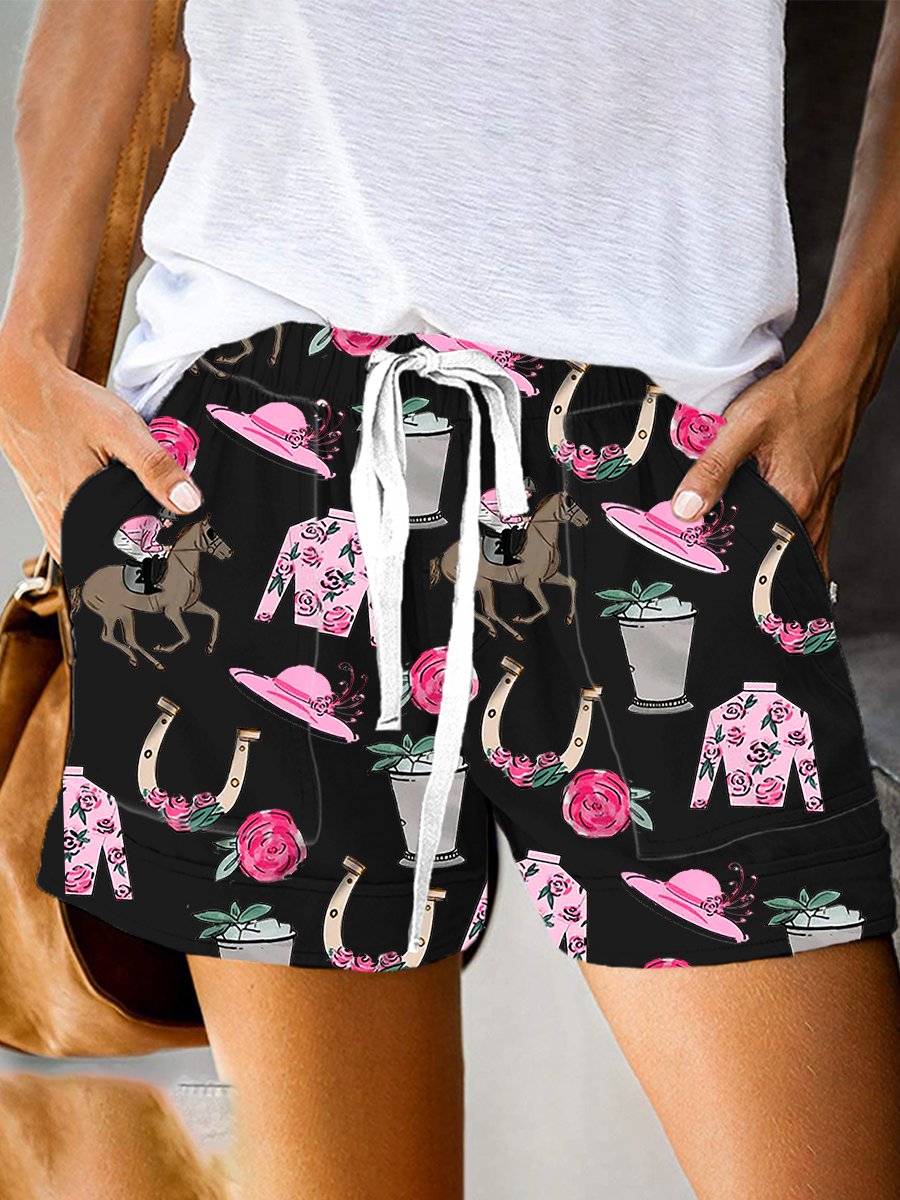 Women's Derby Horse Printed Shorts