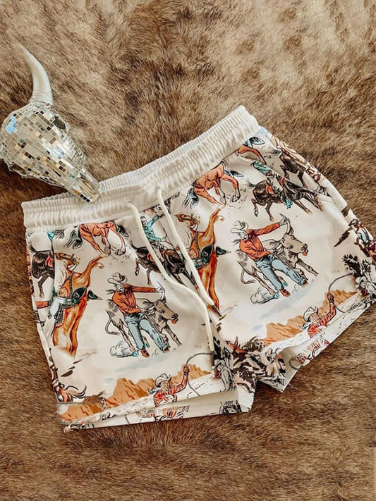 Women's Western Print Casual Shorts