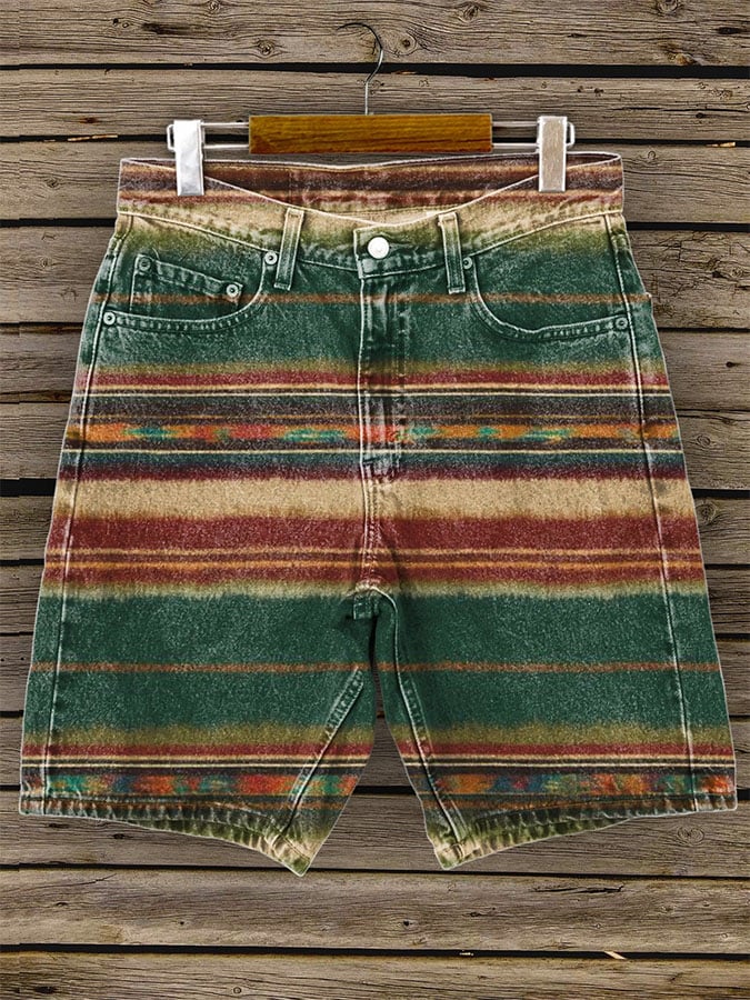 Women's Vintage Western Style Double Pocket Shorts