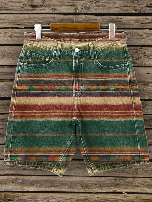 Women's Vintage Western Style Double Pocket Shorts