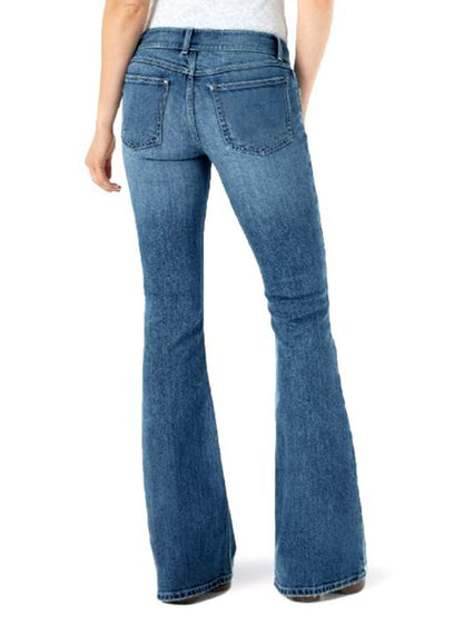 Western Button-Down Flared Denim Jeans