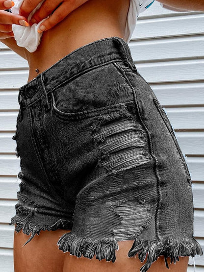 Women's Fashion Printed Hip-Stretching Sexy Denim Shorts