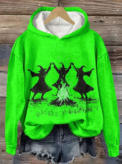 Women's Halloween Printed Hooded Sweatshirt