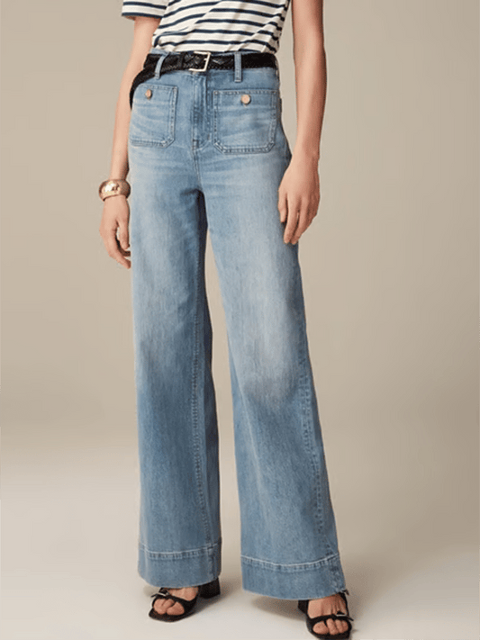 Women's European And American High Waist Straight Wide Leg Jeans