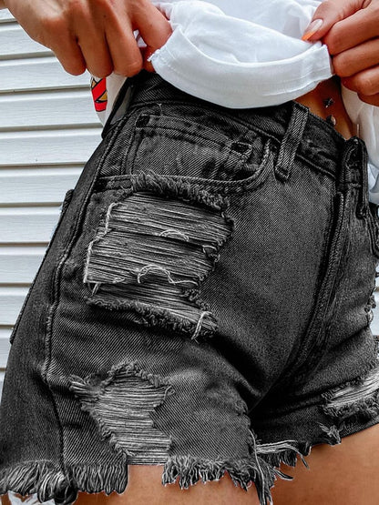 Women's Fashion Printed Hip-Stretching Sexy Denim Shorts